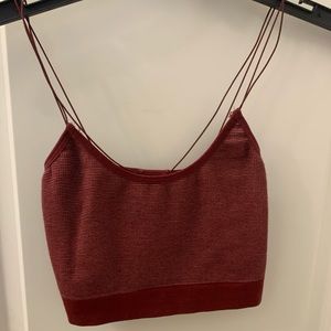 Ribbed right crop top